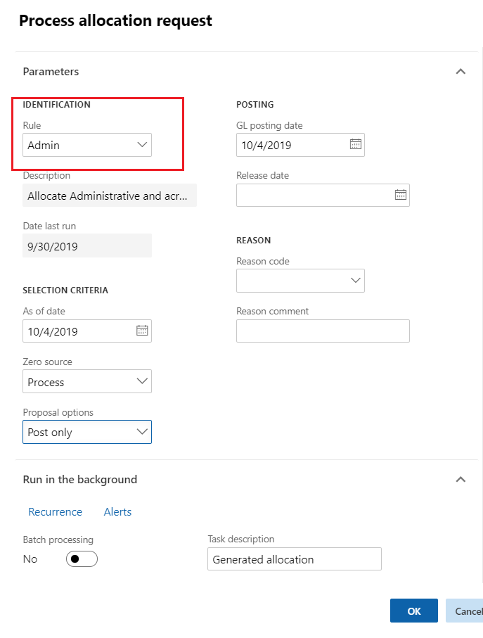 Process Allocation Request in D365 Finance and Operation