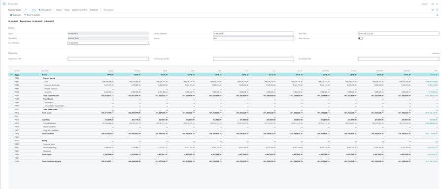Balance Sheet using Comparison Period Formula Balance Sheet using Comparison Period Formula