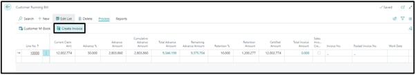 Progressive Invoice creation for work completed Progressive Invoice creation for work completed
